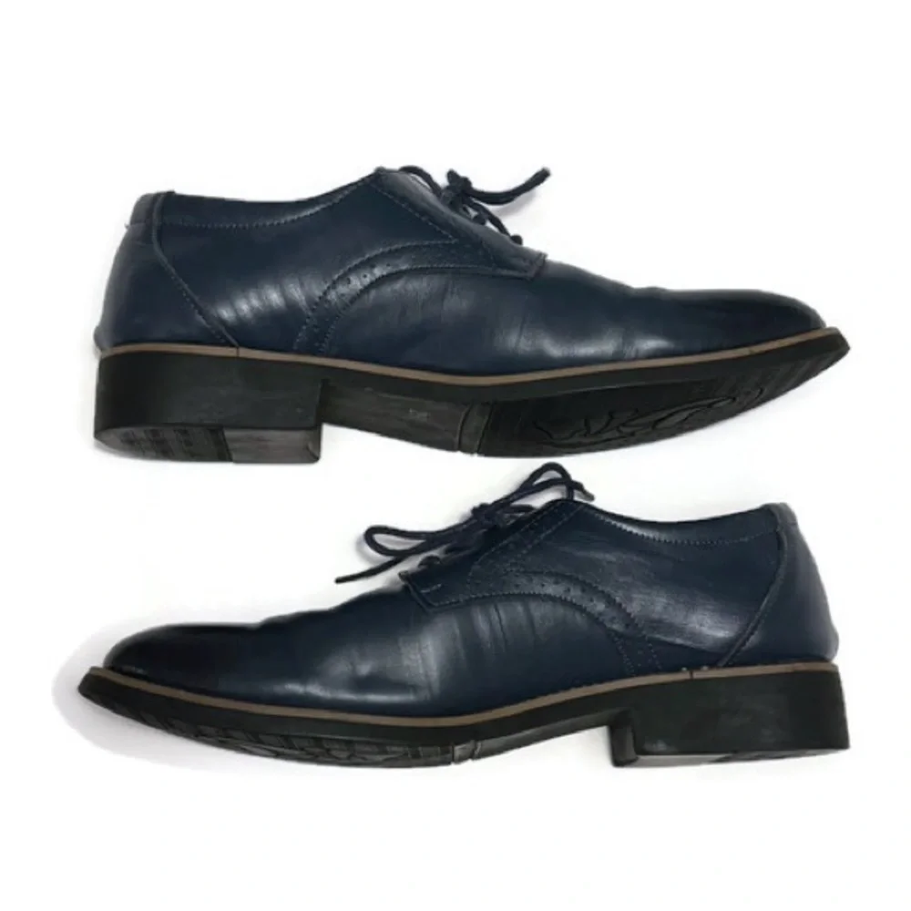 Vintage Blue Leather Lace Up Oxfords, Men's 8.5, Women's‎ 10
